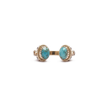MAHARADJAH Turquoise Bague Argent plaqué Or