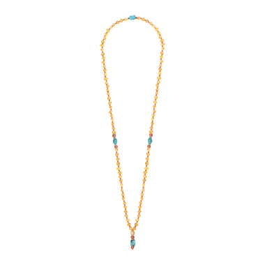 MALA Sautoir Ambre, Turquoise, Hessonite