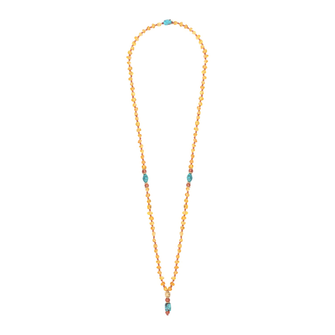 MALA Sautoir Ambre, Turquoise, Hessonite
