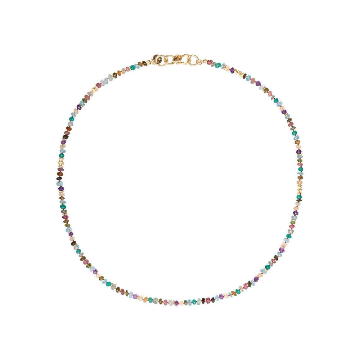 MALIA Beaded Chain, Multicolored Stones, Gold-Plated Silver