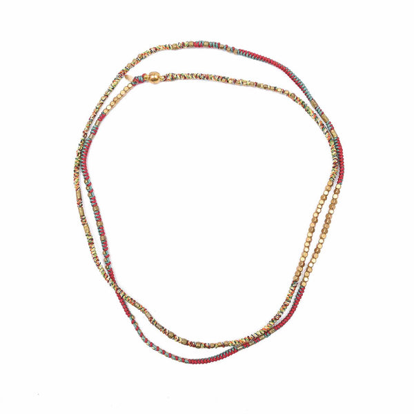 MANILLA Bracelet multitours Turquoise et Bordeaux