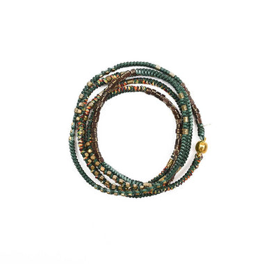 MANILLA Bracelet multitours Turquoise et Vert