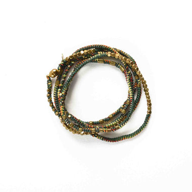 MANILLA Bracelet multitours Vert