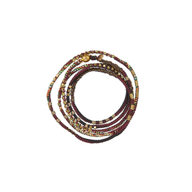 MANILLA Bracelet multi-tours Bordeaux & Noir