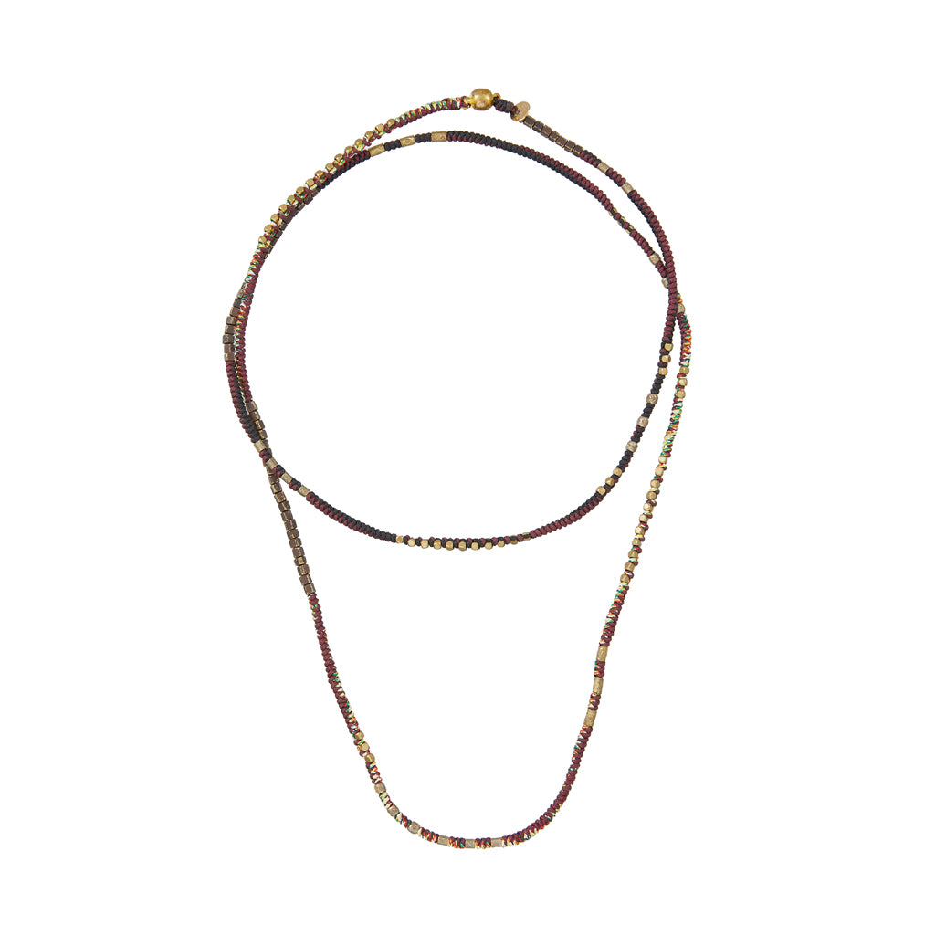MANILLA Bracelet multi-tours Bordeaux & Noir