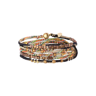 MANILLA Black & Ecru Multi-Wrap Bracelet