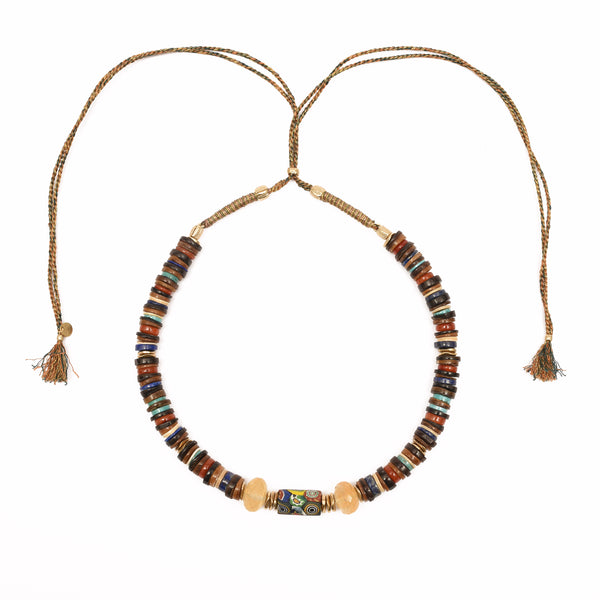 MASSAI Collier Coquillages Cornaline