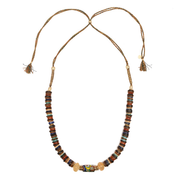 MASSAI Collier Coquillages Cornaline