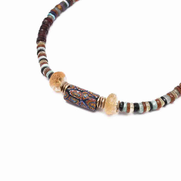 MASSAI Collier Multi pierres facettées