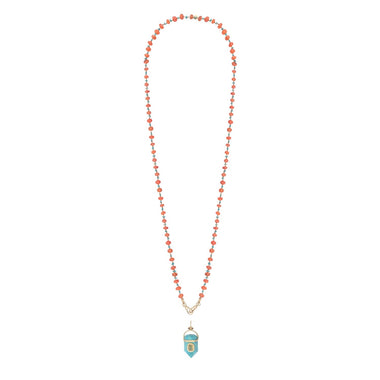 MAUPITI Beaded Chain for Charms, Carnelian & Turquoise