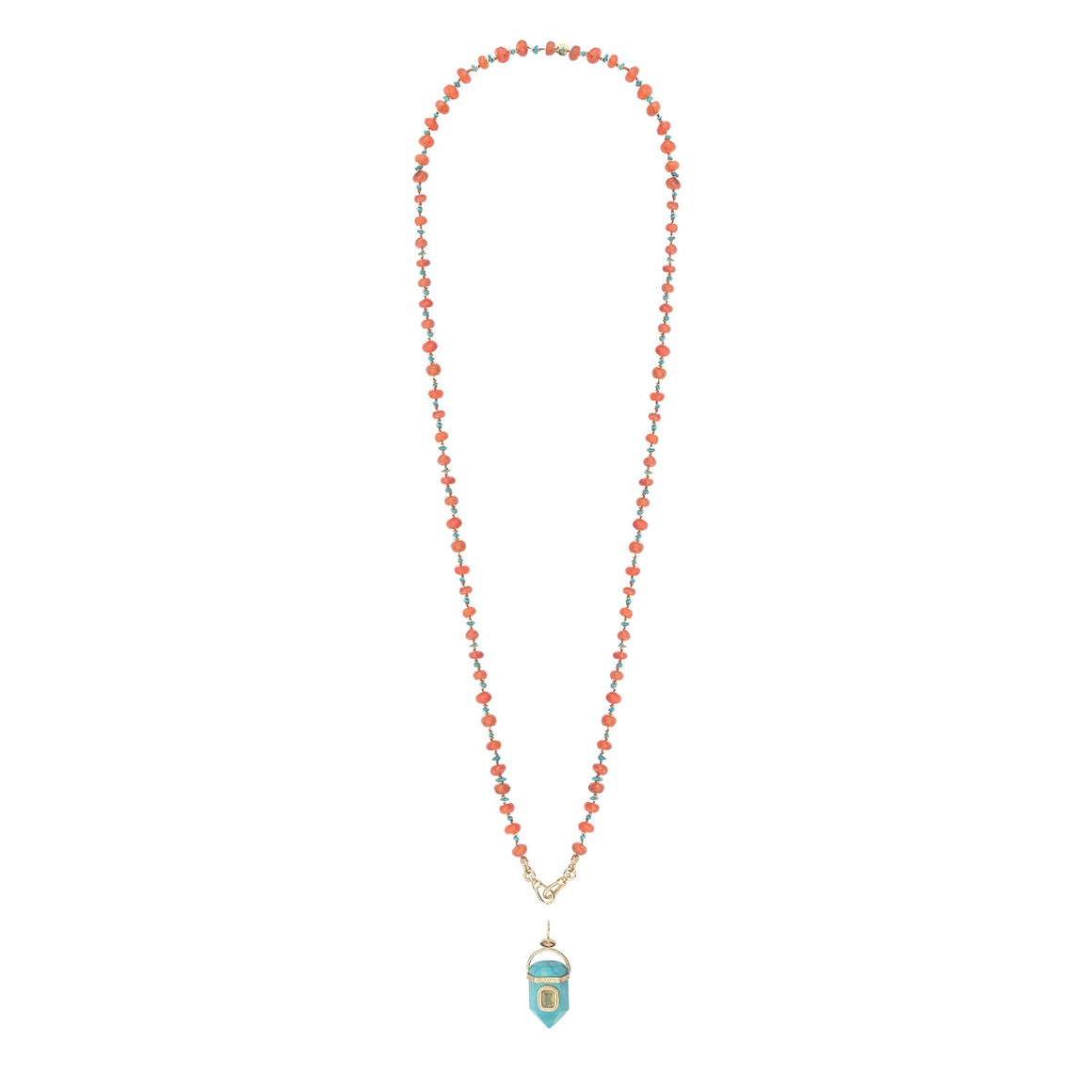MAUPITI Beaded Chain for Charms, Carnelian & Turquoise