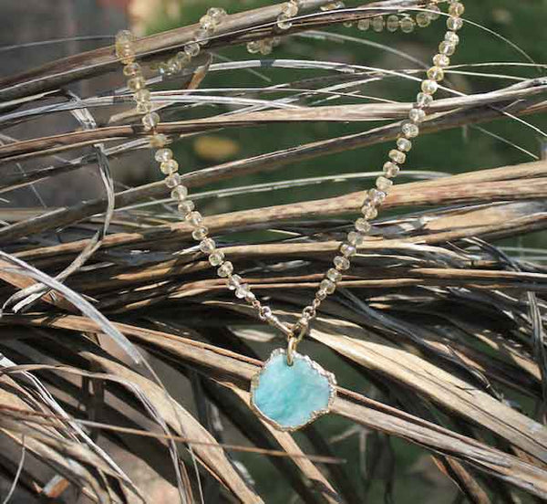 MAUPITI Citrine - Chaîne perlée pour charm's