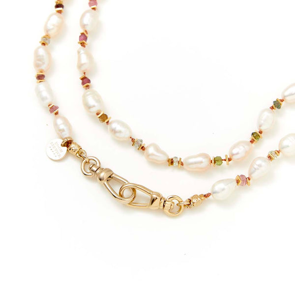 MAUPITI Perles d'eau douce et Tourmalines - Chaîne perlée pour charm's