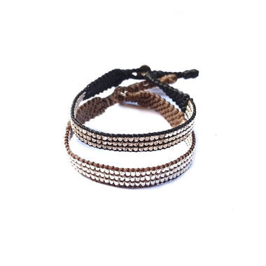 MAYA Bracelet unisexe Perles pépites Argent
