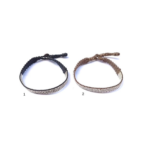 MAYA Bracelet unisexe Perles pépites Argent