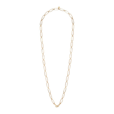 Rectangular-Link Chain 70 cm, 24k Gold-Plated