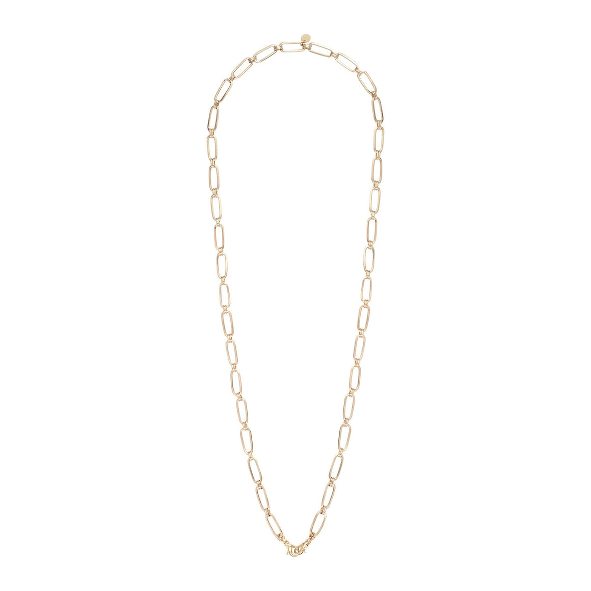 Rectangular-Link Chain 70 cm, 24k Gold-Plated