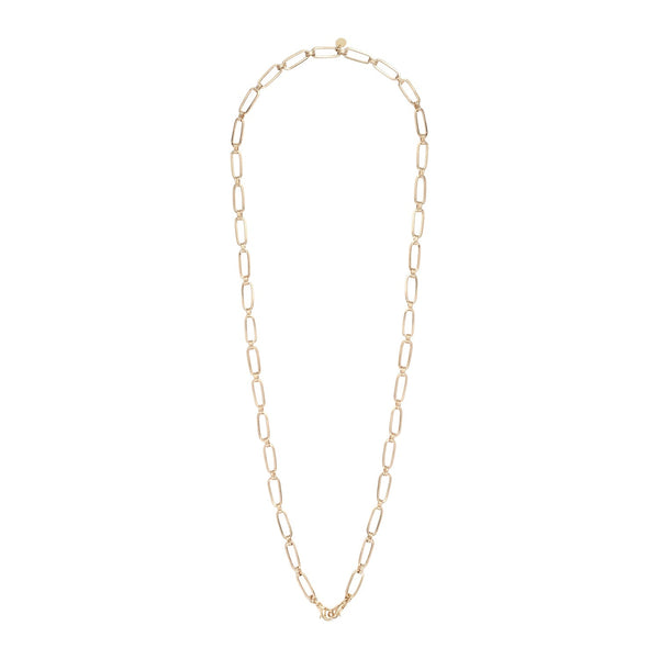 Chaîne maille rectangle 70cm, Doré 24 cts