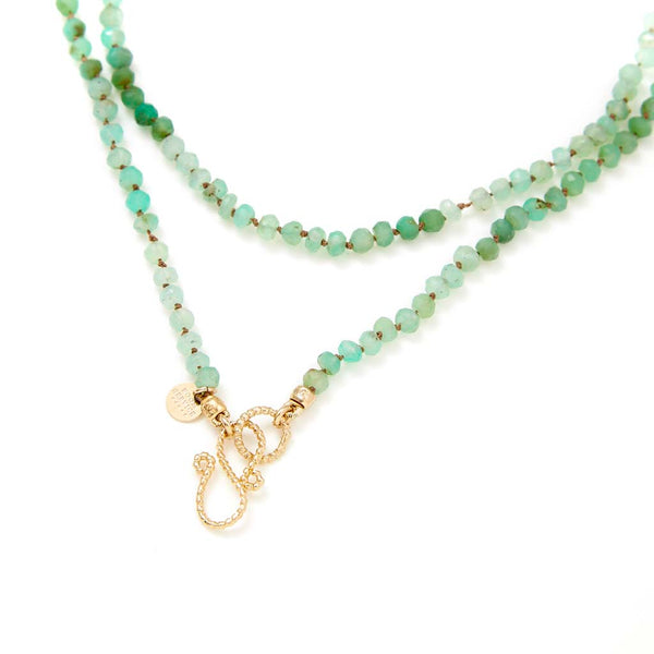 MOOREA Chrysoprase - Chaîne perlée pour charm's