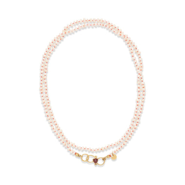 MOOREA Collier Perles d'eau douce, Grenat, chaîne perlée pour charm's