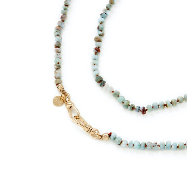 MOOREA Larimar - Chaîne perlée pour charm's - Fermoirs mousquetons
