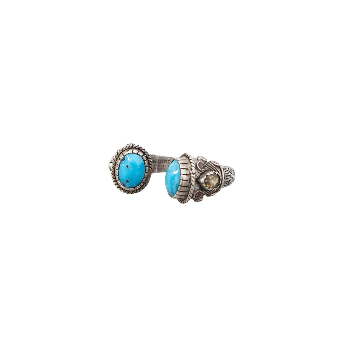 MAHARADJAH Bague Turquoise, Argent patiné