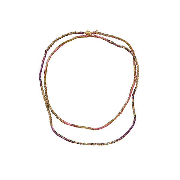 MANILLA Bracelet multitours Rose - Violet - Moutarde