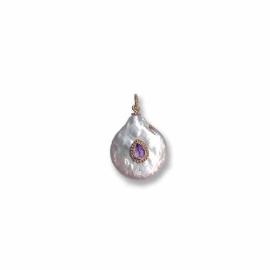 NAIADE Charm Perle baroque Améthyste - Argent 925 plaqué or - A partir de 120€