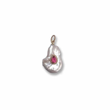 NAIADE Charm Perle baroque Tourmaline rose - Argent 925 plaqué or - A partir de 110€