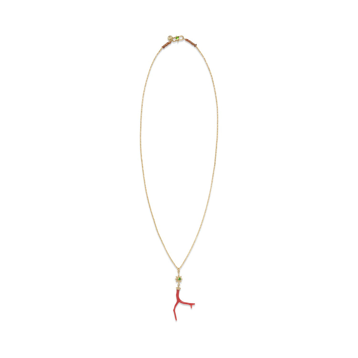 NAUSICAA Collier Corail véritable, Argent 925 plaqué Or 24 cts