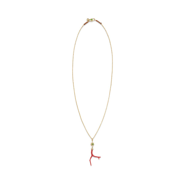 NAUSICAA Collier Corail véritable, Argent 925 plaqué Or 24 cts