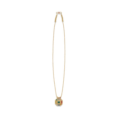 NAVRATTAN Collier réversible Emeraude, Argent plaqué Or 24 cts