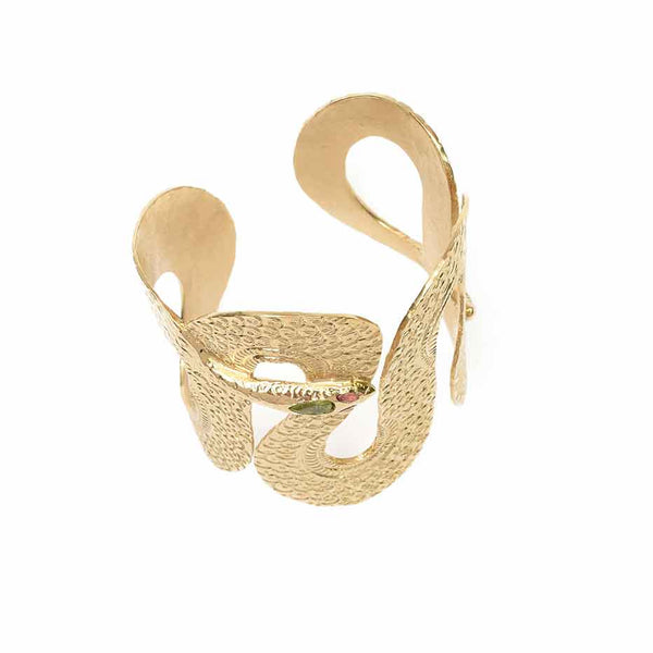 NEFERTITI - Bracelet Manchette Serpent ciselée