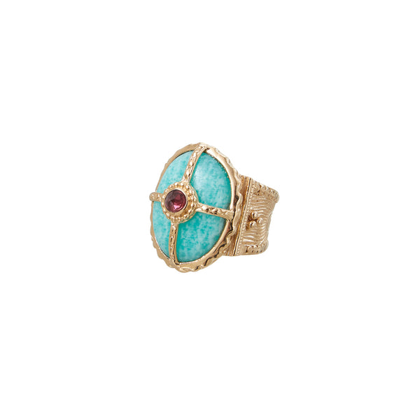 OCTAVE Bague Chevalière Amazonite