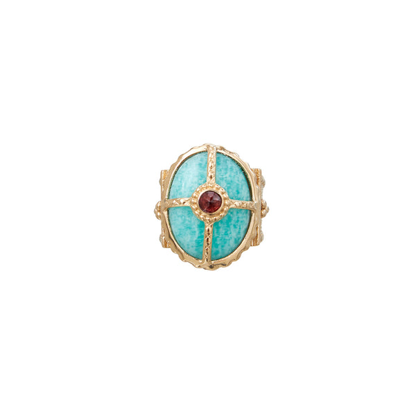 OCTAVE Bague Chevalière Amazonite