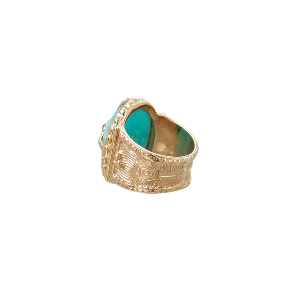 OCTAVE Bague Chevalière Amazonite
