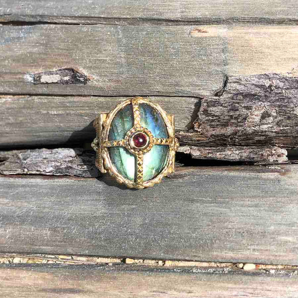 OCTAVE Bague Chevalière Labradorite