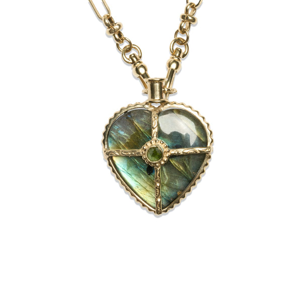 OCTAVE COEUR Collier Labradorite doré 24 cts