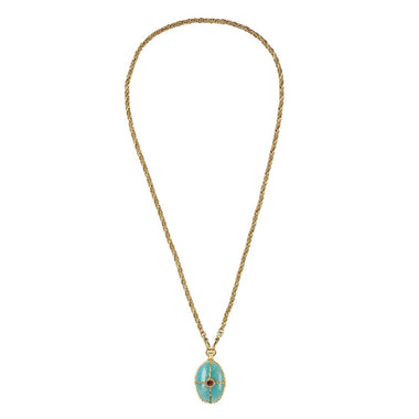 OCTAVE Collier Amazonite Chaîne corde doré 24 cts