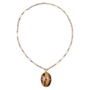 OCTAVE Collier Oeil de Tigre - chaîne esprit vintage