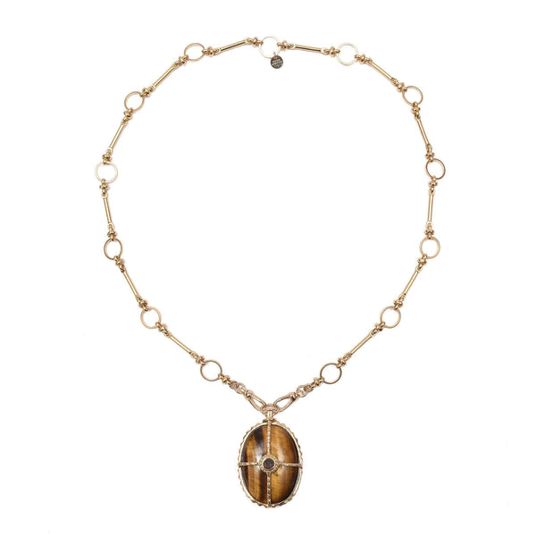 OCTAVE Collier Oeil de Tigre chaîne ronde