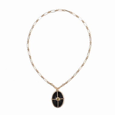OCTAVE Collier Onyx chaîne esprit vintage