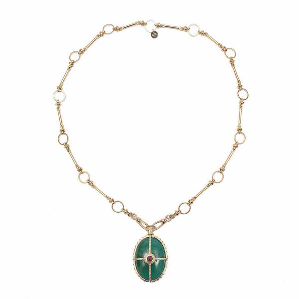 OCTAVE Collier Onyx vert chaîne ronde