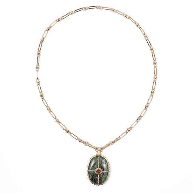 OCTAVE Collier Rubis Zoisite - Chaîne esprit vintage