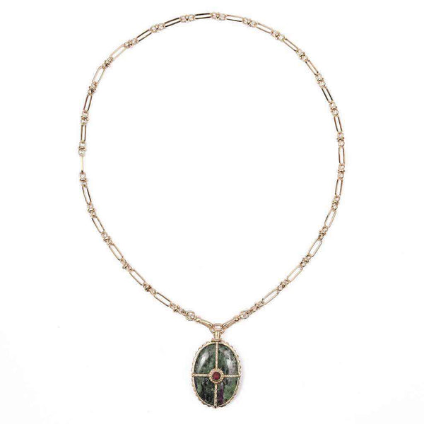OCTAVE Collier Rubis Zoisite - Chaîne esprit vintage