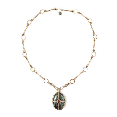 OCTAVE Collier Rubis zoisite chaîne ronde