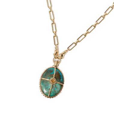 OCTAVE Sautoir Chrysocolle doré 24 cts