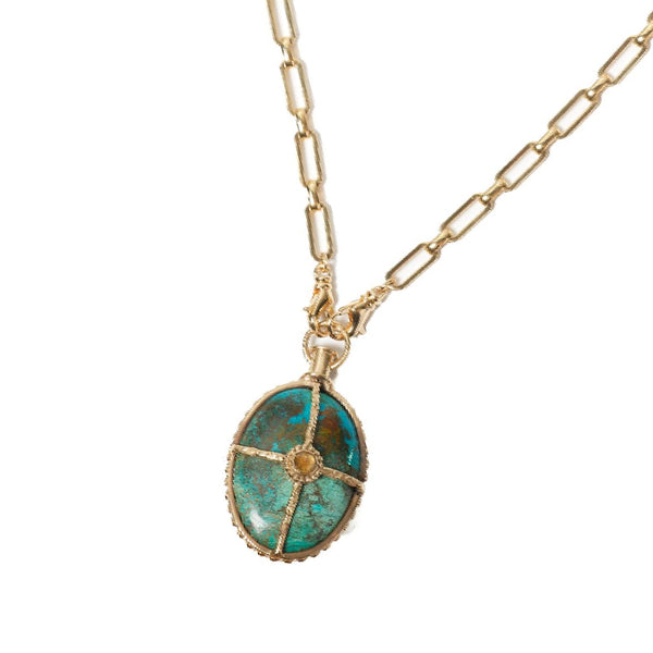 OCTAVE Sautoir Chrysocolle doré 24 cts
