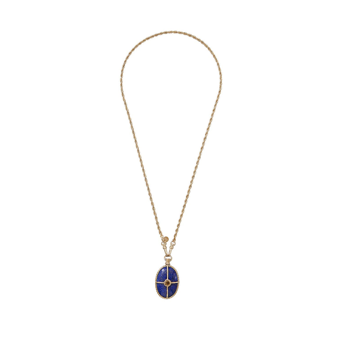 OCTAVE Collier Lapis lazuli - chaîne torsadée dorée 24 cts