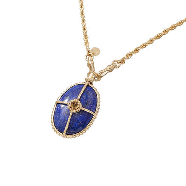 OCTAVE Collier Lapis lazuli - chaîne torsadée dorée 24 cts